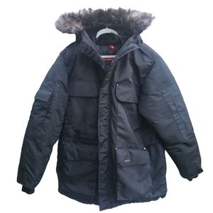 J. Whistler Heavy Down Polyester Blend Fur Hood Men's Winter Jacket Size Medium